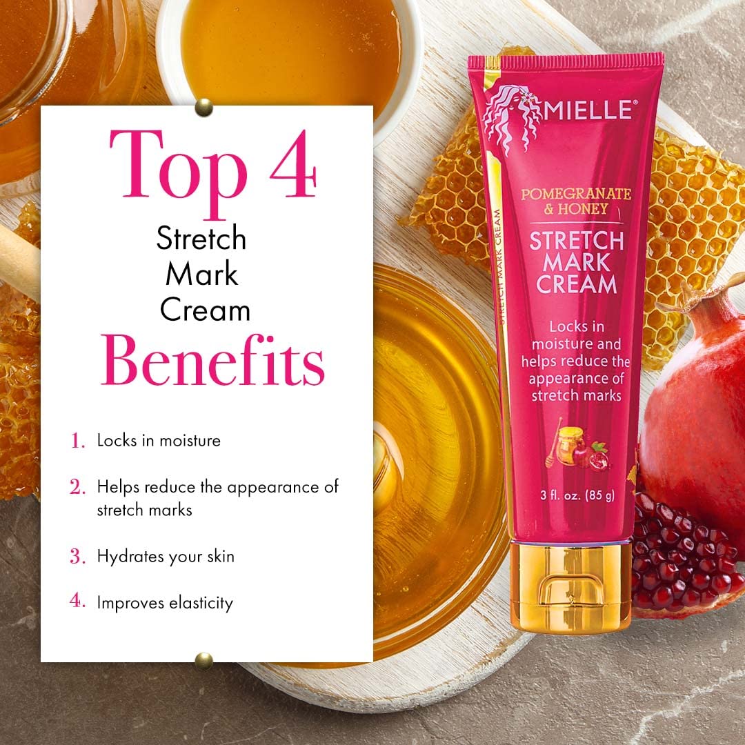 White Smoke Mielle Organics Pomegranate & Honey Stretch Mark Cream, 3 Ounces