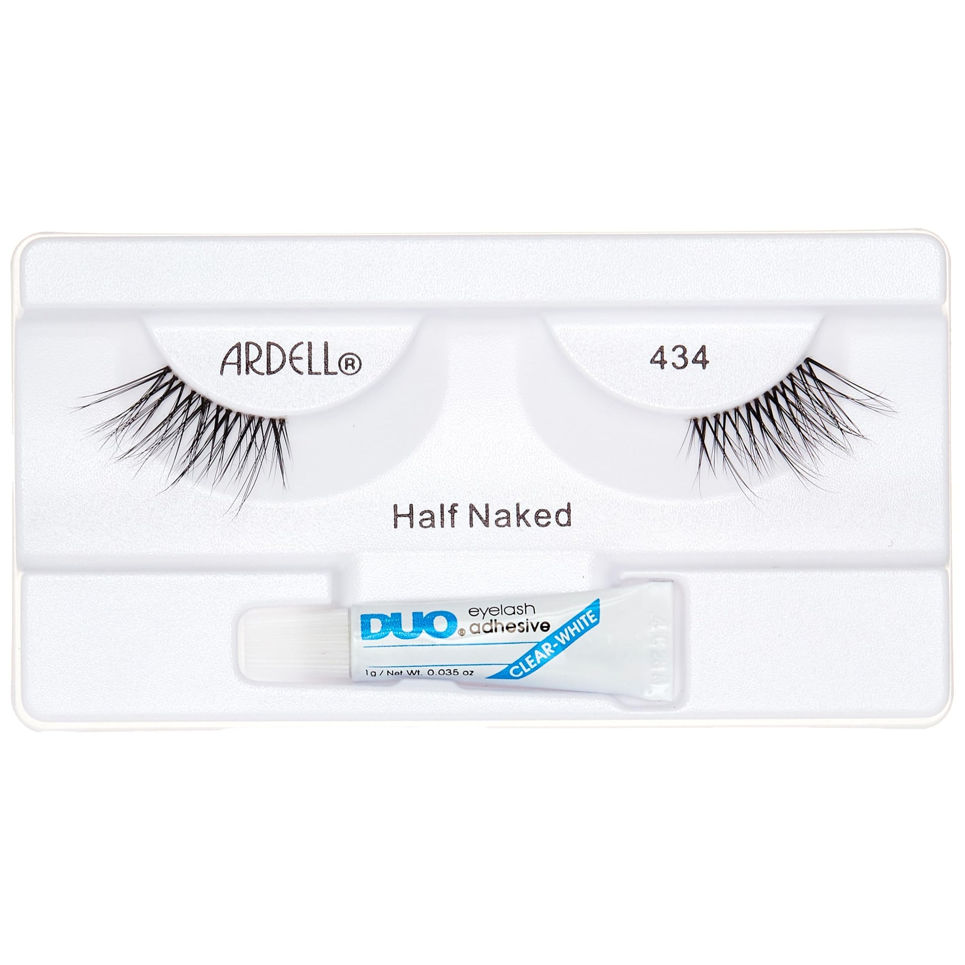 White Smoke Ardell Half Naked Lashes 434 – Natural Half Lashes for Outer Corner, Soft & Flattering Fit Wispy Volume False Eyelashes, Includes DUO Lash Glue 1g