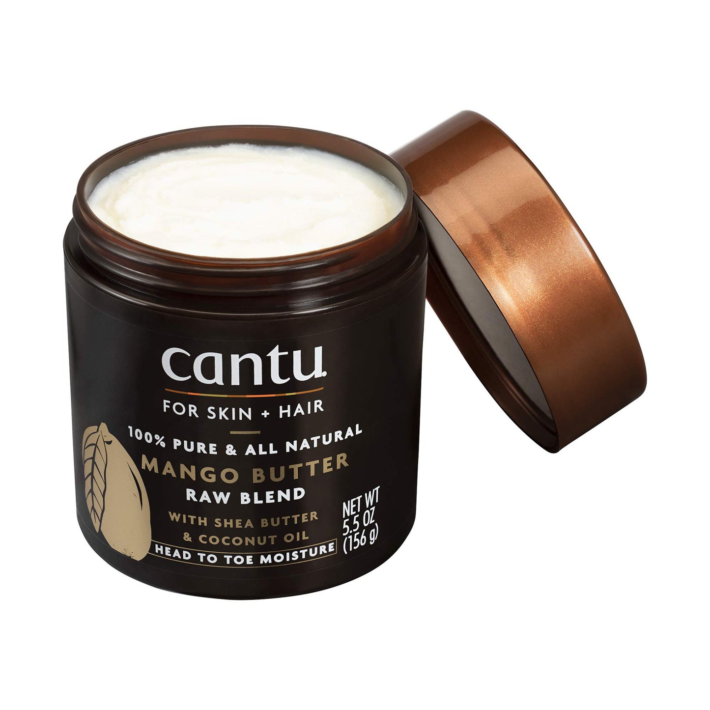 White Smoke Cantu Skin Therapy Hydrating Raw Blends Body Butter Mango Butter Shea Butter and Coconut Oil, 5.5 Ounce