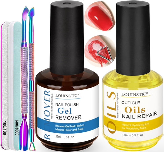 White Smoke Gel Polish Remover, Gel Remover Kit Includes Cuticle Oil for Nail & Nail Polish Remover Tool No Soaking or Wrapping Removes Gel Polish in 2-5 Minutes