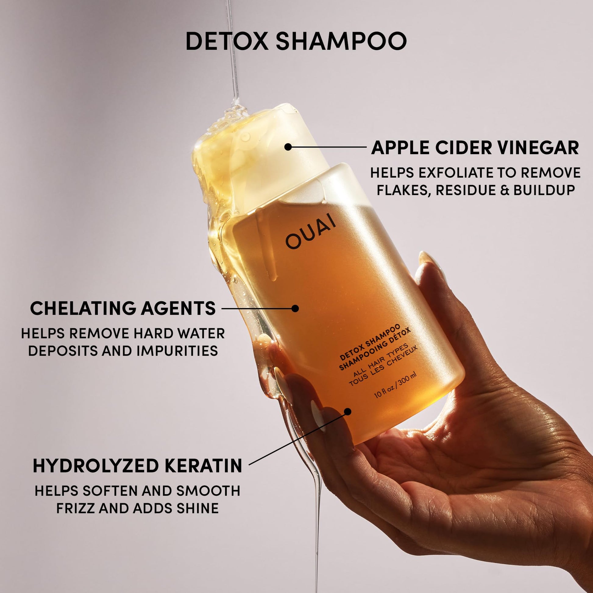 Light Gray OUAI Hair Care Set - Clarifying Shampoo & Exfoliating Scalp Scrub - Deep Cleansing & Balancing - Hair Care Kit with Detox Shampoo & Travel Size Sugar Scrub for Scalp (2 Count)