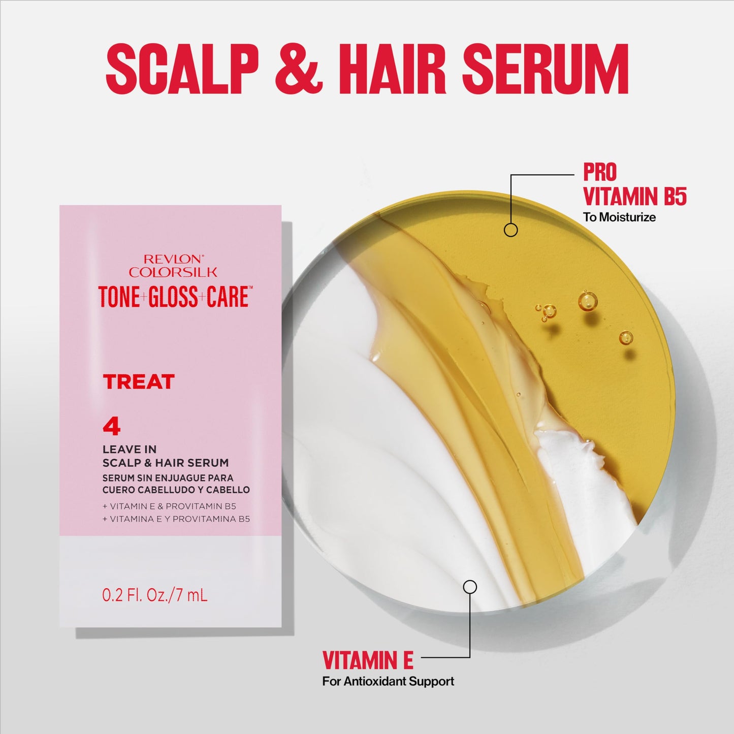 Light Gray Revlon ColorSilk Tone + Gloss + Care Demi Permanent Hair Color, Dye Kit with Leave-In Scalp and Haircare Serum, 2x Shinier, 4x Stronger, 5RR Medium Red, 4.5 fl oz