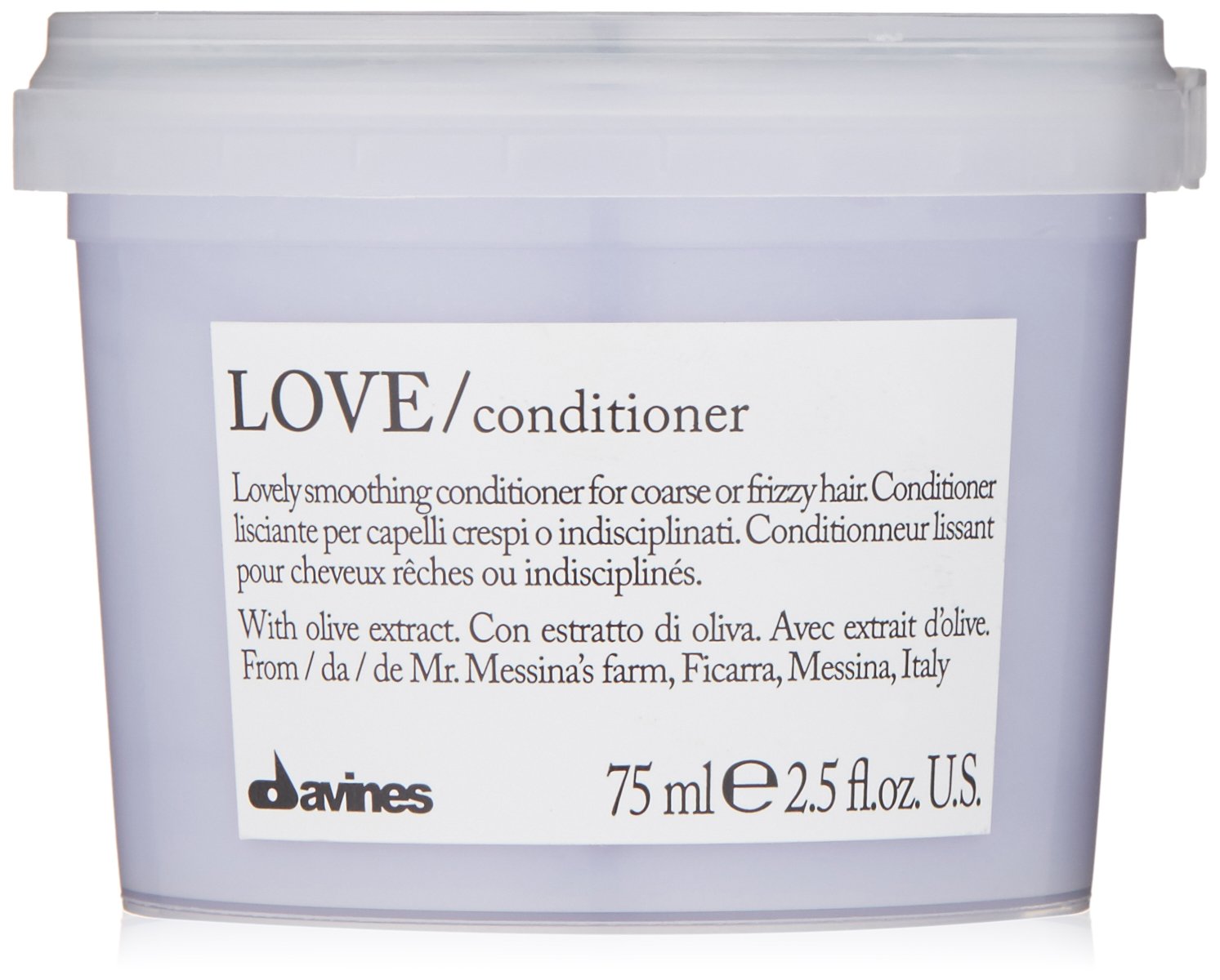 Light Gray Davines LOVE Smoothing Conditioner, 2.63 fl. oz.