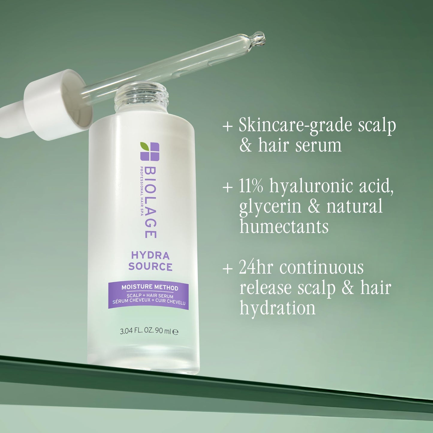 Dark Sea Green Biolage Moisture Method Scalp & Hair Serum: Dry Scalp Treatment with Aloe & Hyaluronic Acid, Lightweight, Vegan, Paraben & Silicone-Free Hydrating Serum