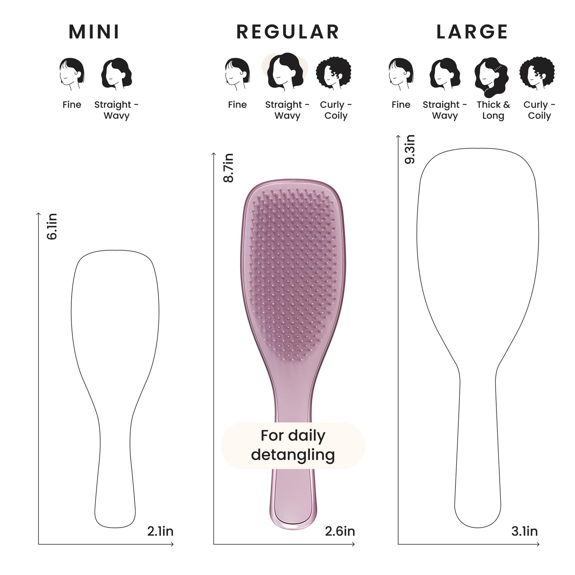 White Smoke Tangle Teezer Chrome Ultimate Detangler Brush for Wet & Dry Hair, Eliminates Knots & Reduces Breakage for Straight to Curly Hair Types, Mauve