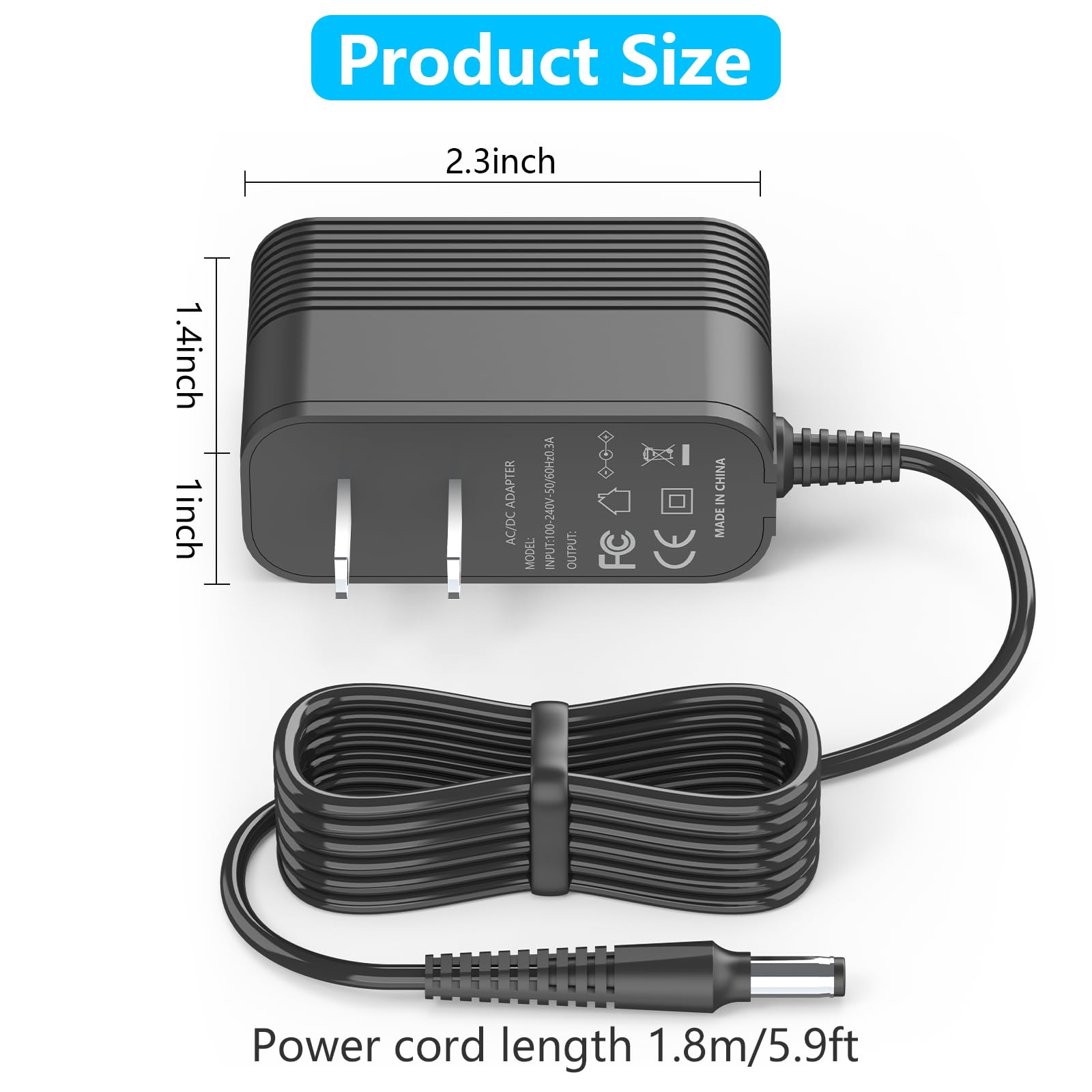 White Smoke IOKOFJOA 4.9V Charger for Andis Slimline Pro Hair & Beard Trimmer Compatible with Andis D-8 32400 32475 32810 32690 33785 32445 32485 32490 32680 Lithium-Ion Battery Hair Clipper Power Cord