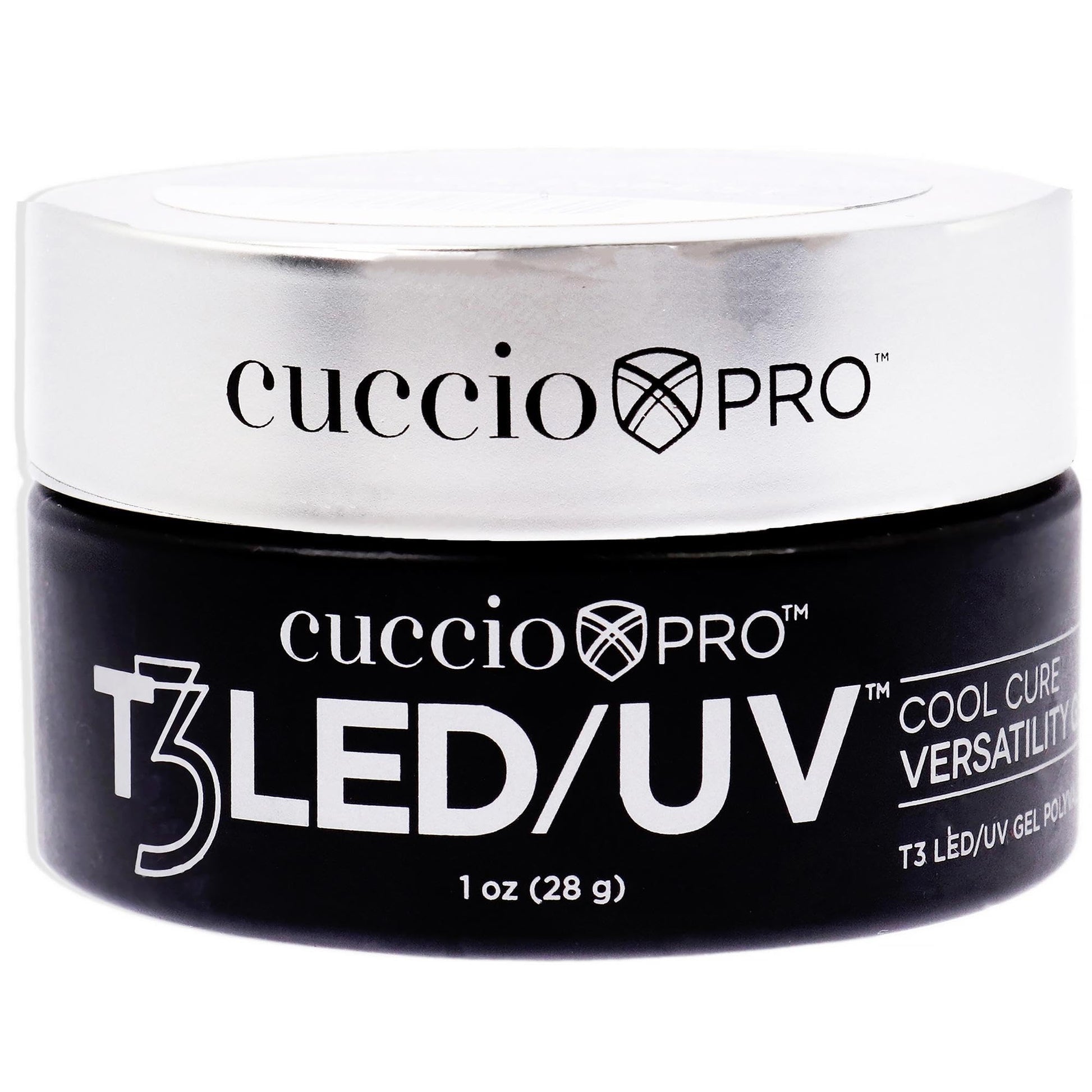 Black Cuccio Pro T3 LED/UV Cool Cure Versatility Gel - Self-Levelling - Incredibly Flexible - Strong Adhesion - High Shine Finish - Fast Application - Quick Cure - Black Forrest - 1 Oz Nail Gel