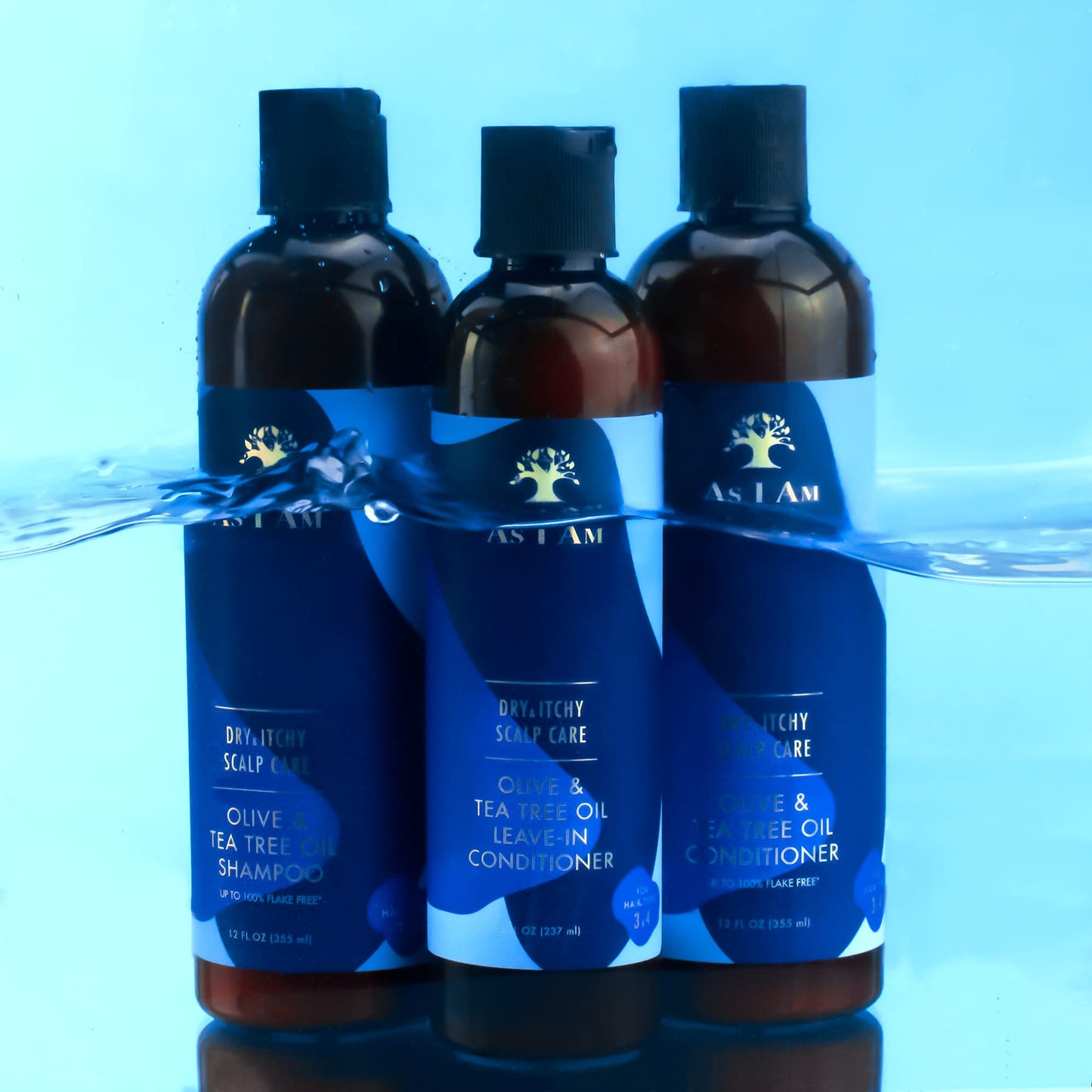 Pale Turquoise As I Am Dry & Itchy Scalp Care Shampoo - 12 ounce - Fights Dandruff and Seborrheic Dermatitis - Enriched with Zinc Pyrithione, Olive Oil, and Tea Tree Oil