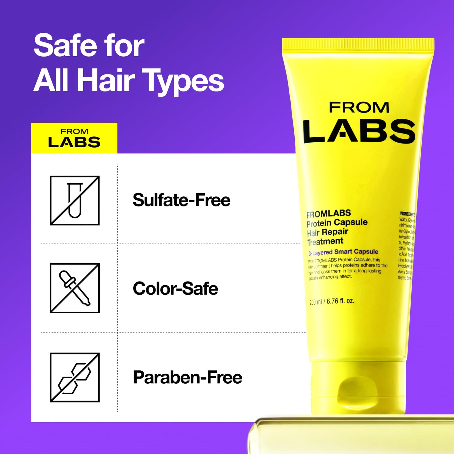 White Smoke FROMLABS Hair Repair Duo – Protein Capsule Hair Repair Treatment (6.76 fl oz) + Intensive Keratin Booster Powder (8 Pack)