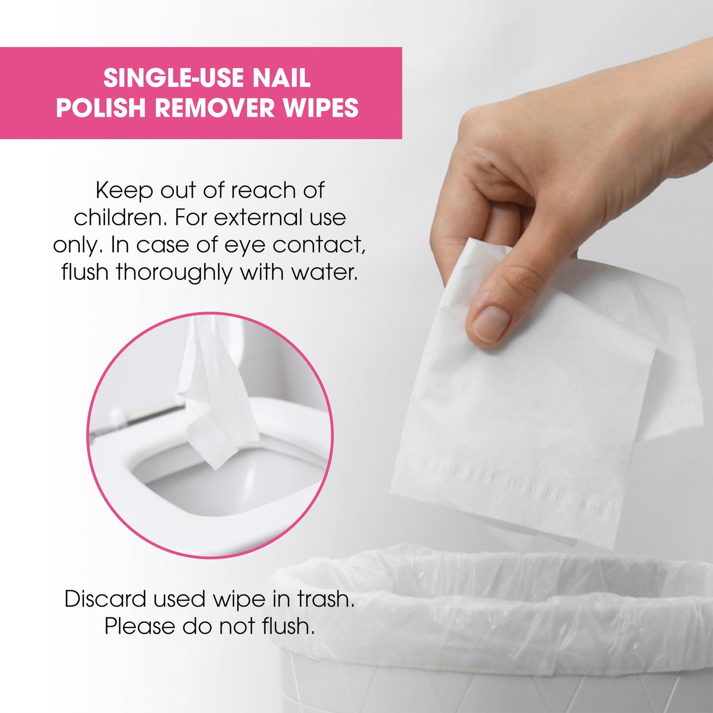 White Smoke Diamond Wipes Nail Polish Remover Wipes with Aloe Vera, Acetone Nail Polish Remover Pads, 50 Individually Wrapped Nail Polish Wipes