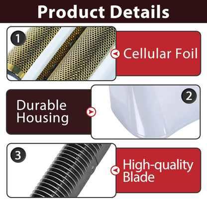 White Smoke 4 Sets Shaver Replacement Foil and Blades Compatible with Andis TS-1 TS-2 17150 17200 17235 17155 ProFoil Lithium Shaver, Stainless Steel Cutter Head