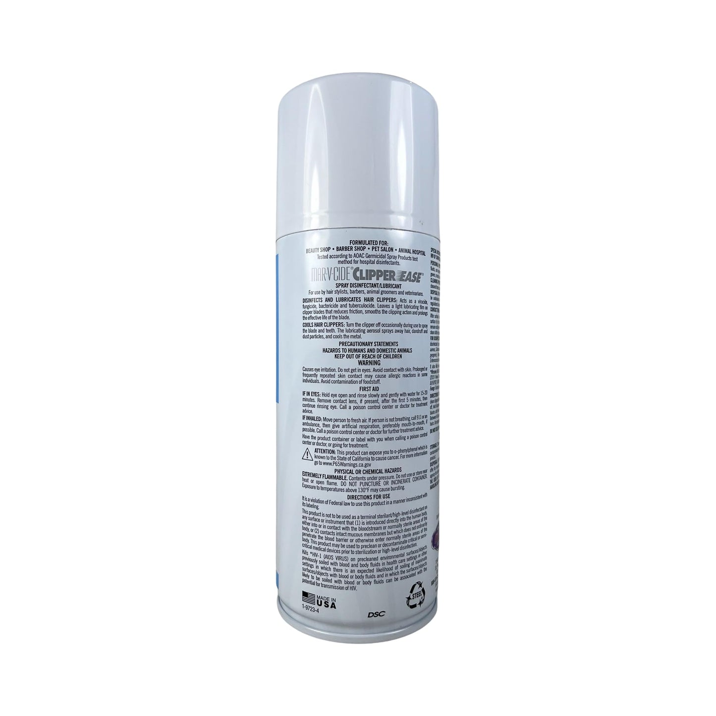 Dark Gray MAR-V-CIDE Clipper Ease Spray Disinfectant – 12 oz | Cleans, Cools, Lubricates & Disinfects Electric Clippers – Antibacterial, Antifungal, Anti-Rust Formula for Barbers & Stylists