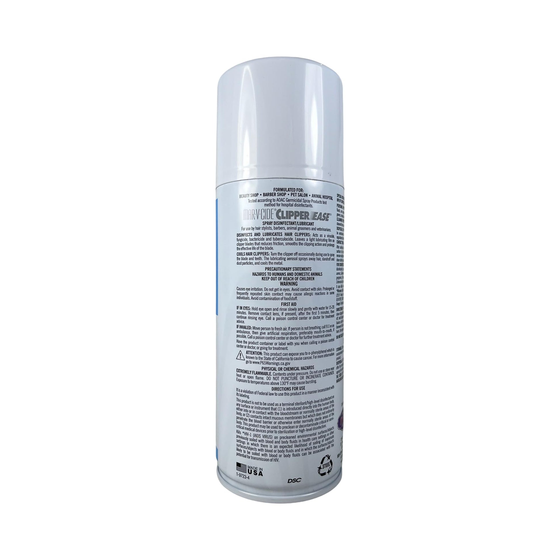 Dark Gray MAR-V-CIDE Clipper Ease Spray Disinfectant – 12 oz | Cleans, Cools, Lubricates & Disinfects Electric Clippers – Antibacterial, Antifungal, Anti-Rust Formula for Barbers & Stylists