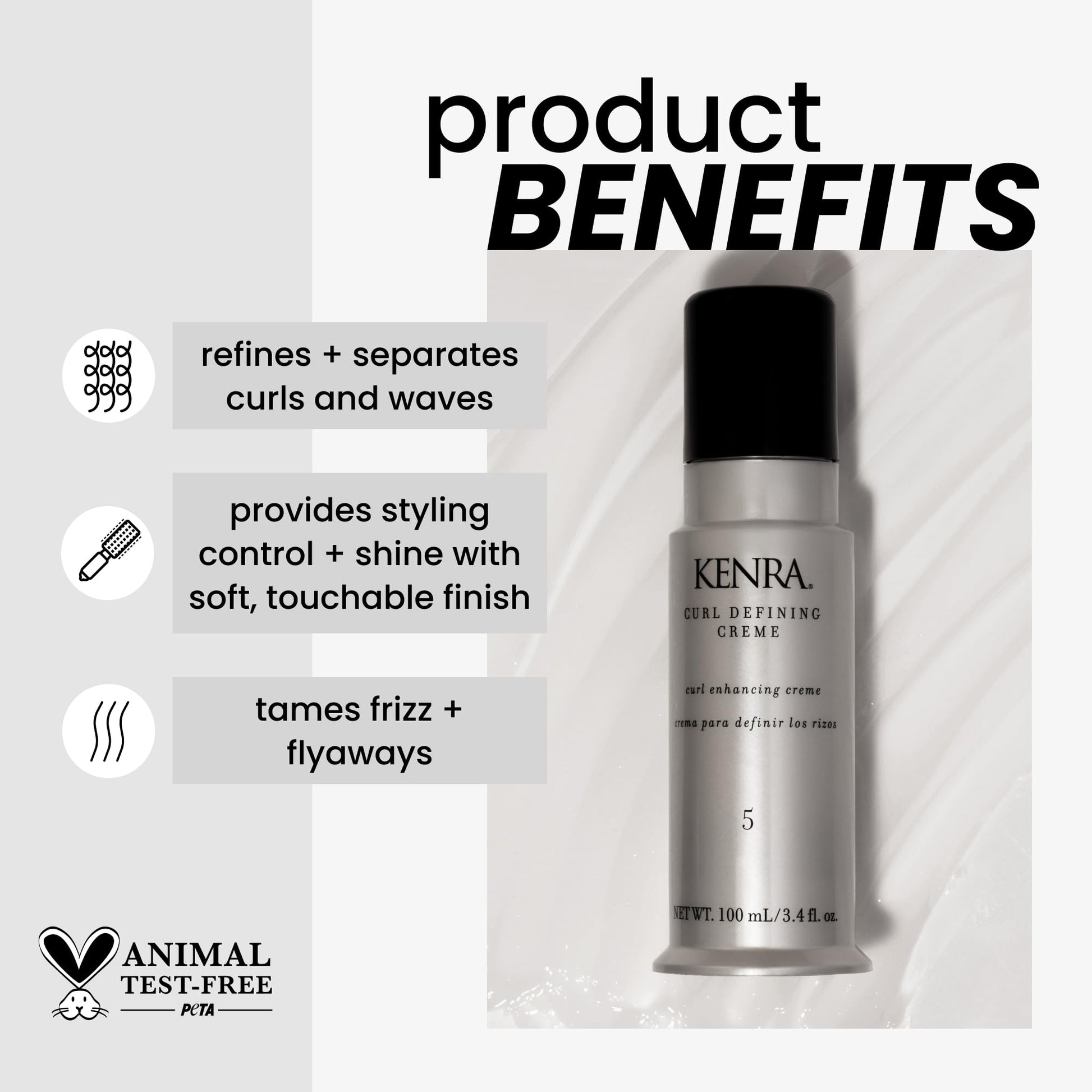 Lavender Kenra Curl Defining Crème 5 | Texture Enhancing Styler | Tames Frizz & Flyaways | Refines and Seperates Curls & Waves | Helps Resist Humidity | Medium To Coarse Hair | 3.4 fl. oz. (2-Pack)