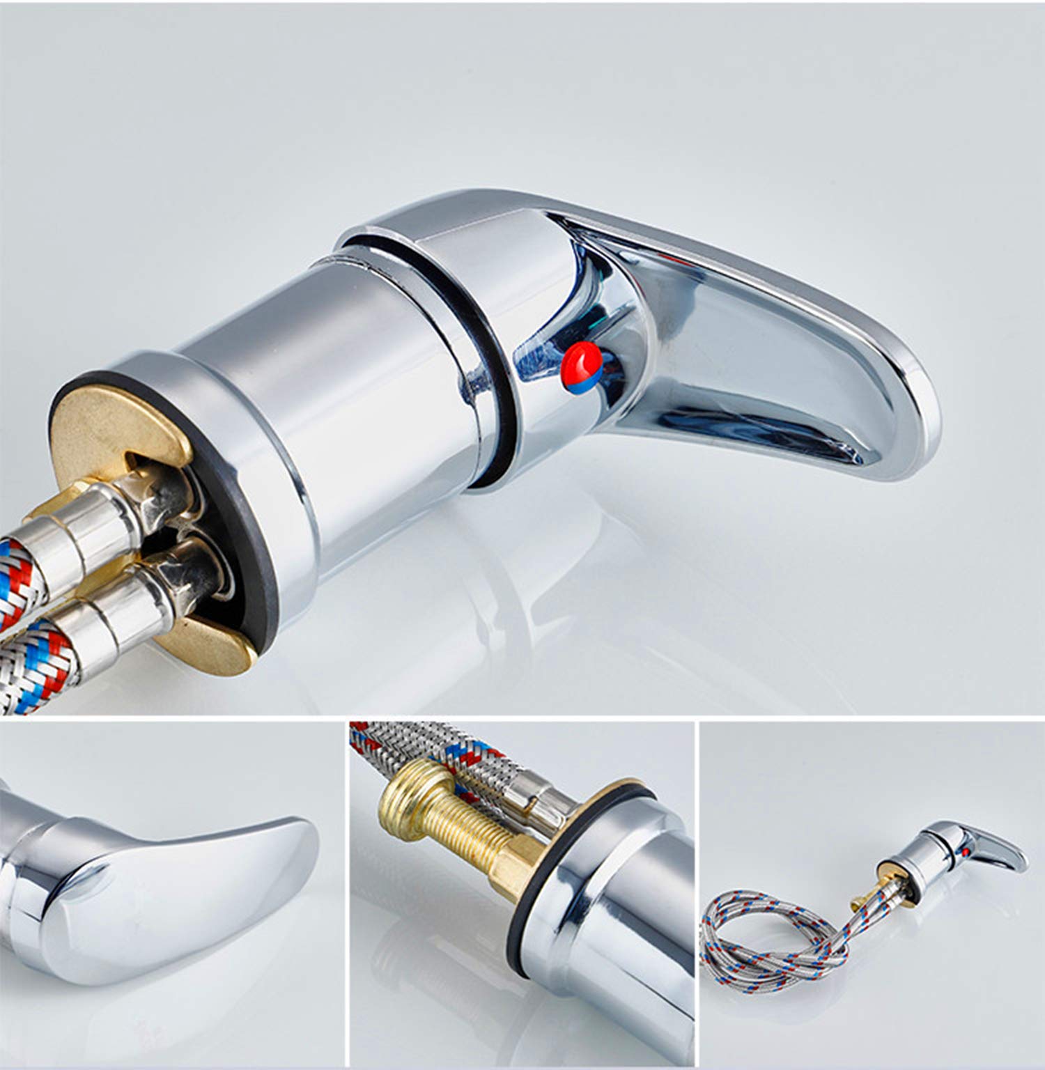 Light Gray LukLoy Brass Salon Shampoo Bowl Faucet and Sprayer Kit for Shampoo Bed Bowl or Backwash Unit with 3/8 to 1/2 NPT Reducer Adapter