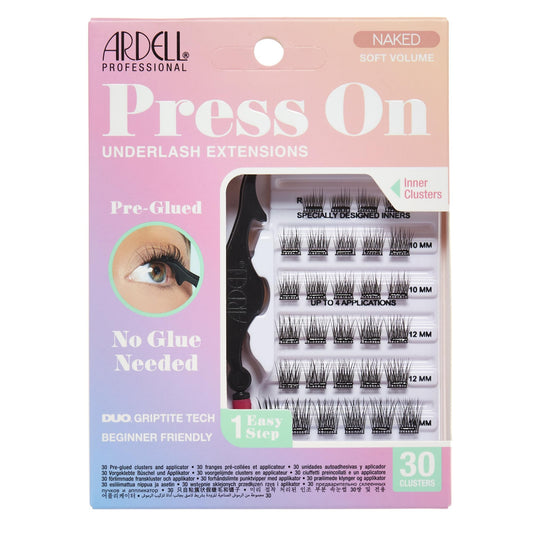 Thistle Ardell Naked Press On Lashes Pre-Glued Underlash Cluster Eyelash Extensions - Self Adhesive Eyelashes, Soft Volume, No Glue Needed Lash Clusters, DIY Lash Extension Kit