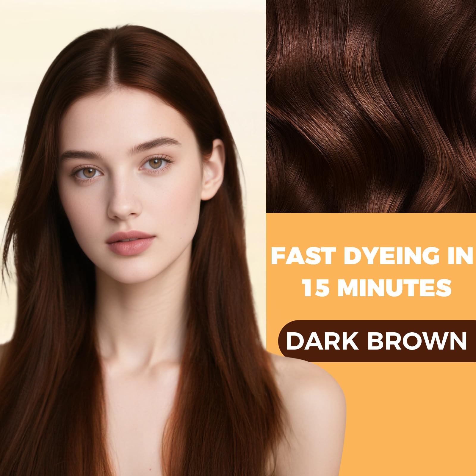 Black YOURTONE Dark Brown Hair Dye Shampoo 3 in 1 for Gray Hair Coverage, Hair Color Shampoo for Women Men, Herbal Ingredients Champu Para Pintar el Cabello (16.9 Oz)