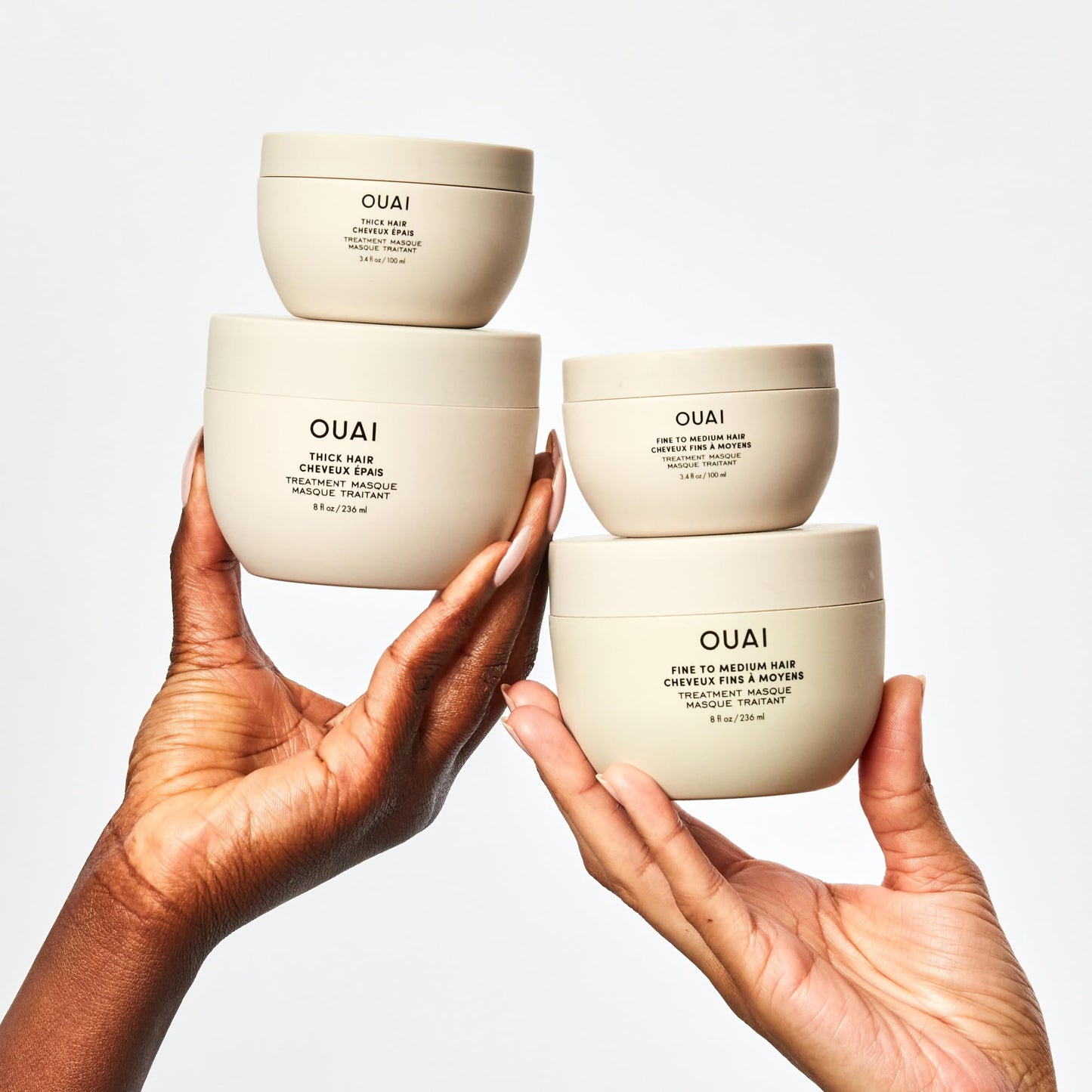 White Smoke OUAI Fine to Medium Hair Treatment Masque - Mask for Hair Repair, Hydration and Shine - With Shea Butter, Keratin and Panthenol - Paraben, Phthalate and Sulfate Free (3.4 Oz)