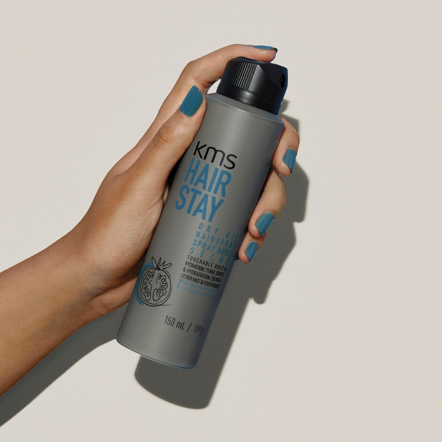 Light Gray KMS HairStay Dry Oil Hairspray 150ml