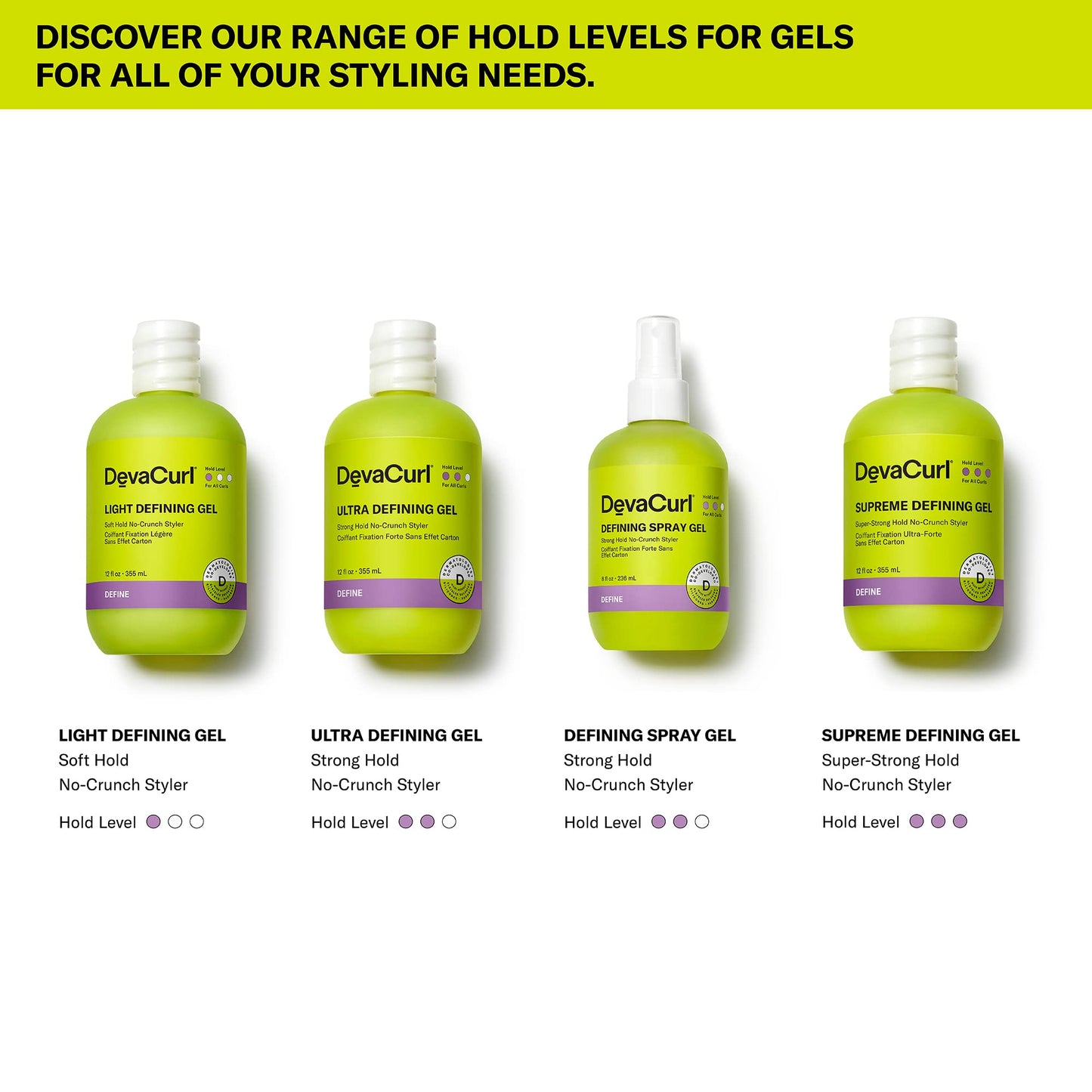 White Smoke DevaCurl Ultra Defining Gel Strong Hold Non-Crunch Styler, Bright Breeze, 12 fl. oz