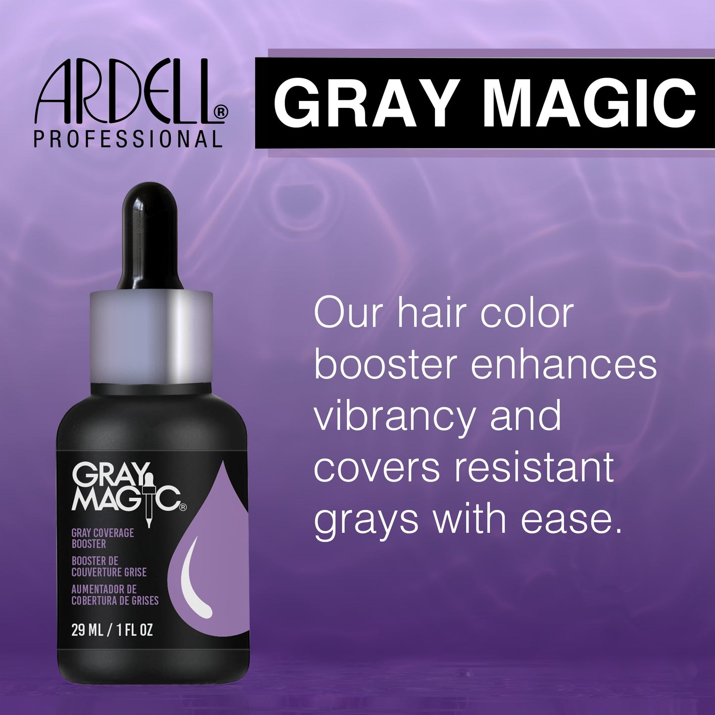 Dark Slate Blue Ardell Gray Magic Color Additive for Hair Dye - Anti-Fade Gray Hair Coverage Booster Drops, Long-Lasting Hair Color Enhancer, 1 oz