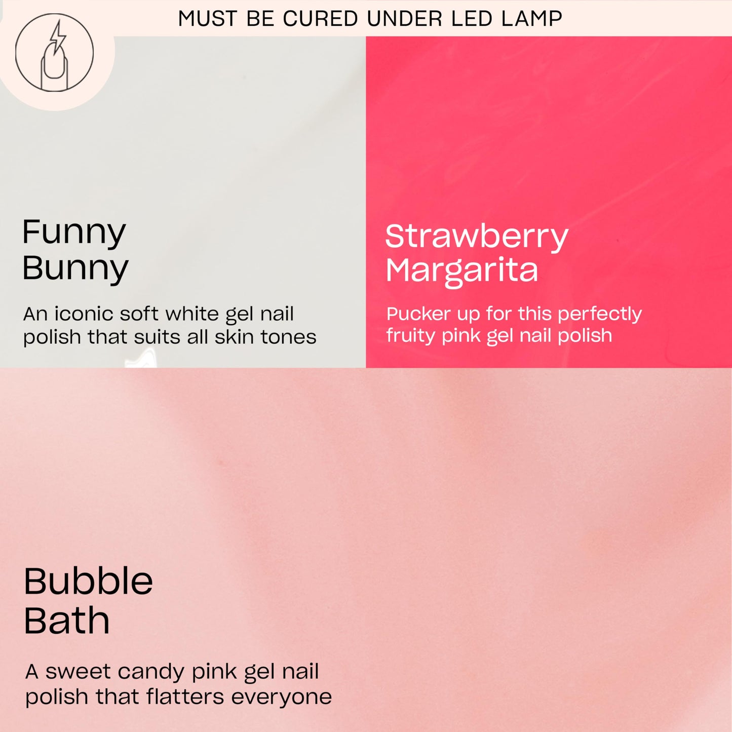 Light Pink OPI GelColor Iconic Shades Gel Nail Polish Trio Bundle | Strawberry Margarita, Opaque Bright Pink + Bubble Bath, Sheer Nude Pink + Funny Bunny, Soft White Crème UV Cure Gel Polish Colors