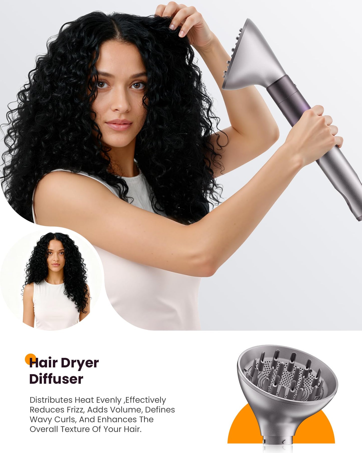 White Smoke MESCOMB Infrared 6 in 1 Hot Air Styler Wrap - Dual Voltage Hair Dryer| Fast Drying & No Heat Damage, Professional Multi-Styler for Curling, Volumizing & Smooth Straightening (110V-240V)