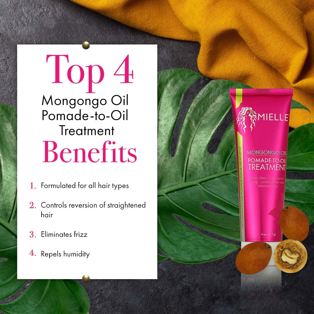 White Smoke Mielle Organics Mongongo Oil Pomade-to-Oil Treatment, 4 Ounces