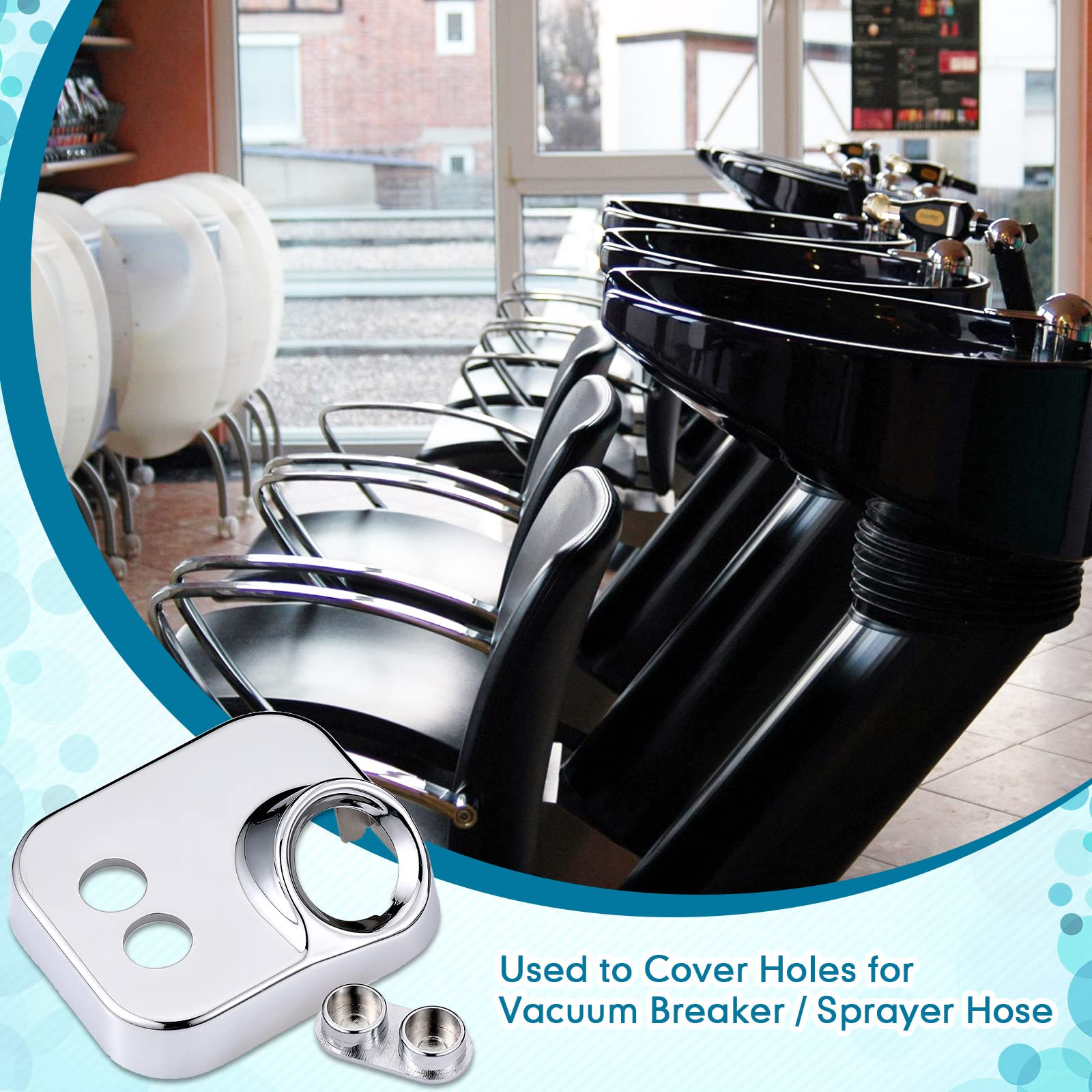 Black Hortsun 8 Pcs Salon Shampoo Bowl Faucet Vacuum Breaker Kit Shampoo Bowl Breaker Vacuum Set Sink Parts Replacement for Home Salon Hair Washing Station, Sink Faucet Sprayer Hose Set