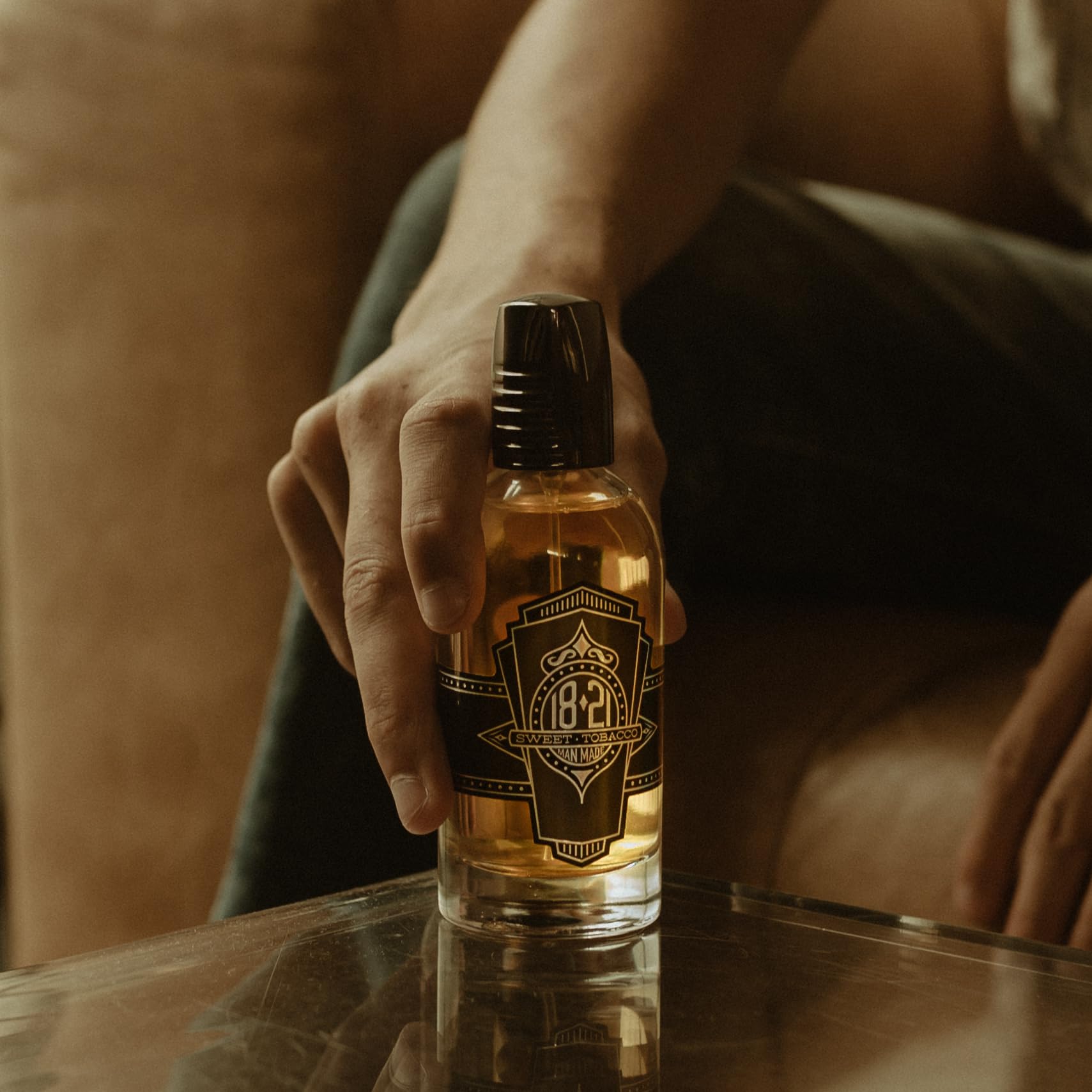 Black 18.21 Man Made Men’s Cologne, Sweet Tobacco Fragrance, 3.4 Fl. Oz - Long-Lasting Eau De Parfum for Men, Sweet Scent with Woodsy Undertones - Eau De Toilette with Masculine Aromatics