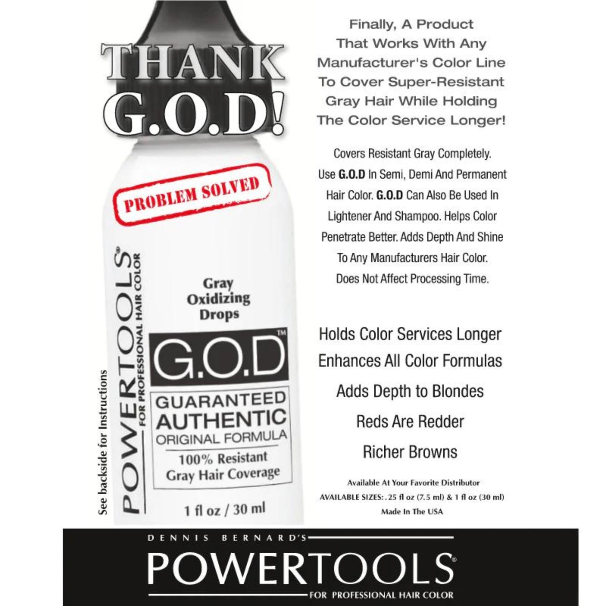 White Smoke POWERTOOLS Gray Oxidizing Drops - Covers Resistant Gray Hair, Adds Depth and Shine to Any Hair Color (1 Fl Oz, Liquid, Gray, Gray)