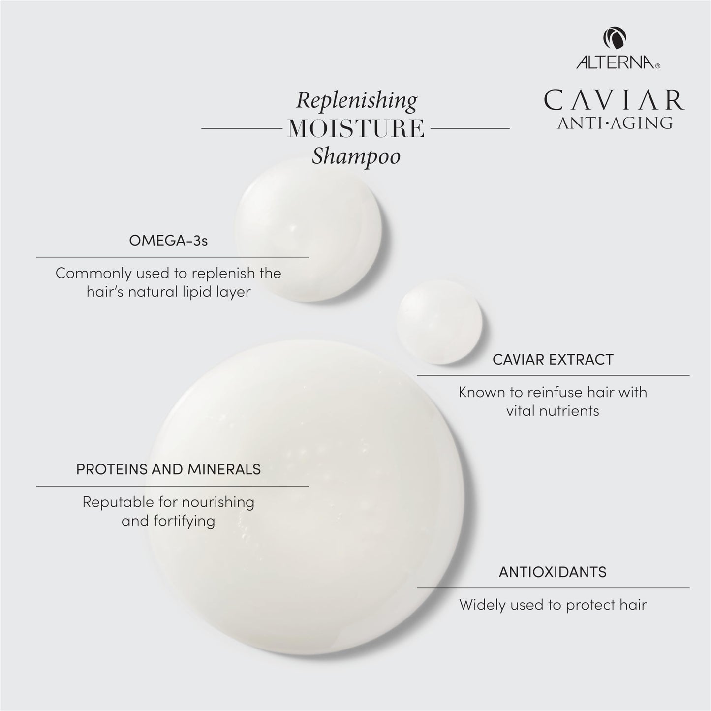Lavender Alterna Haircare Caviar Anti-Aging Replenishing Moisture Shampoo, 16.5 Oz