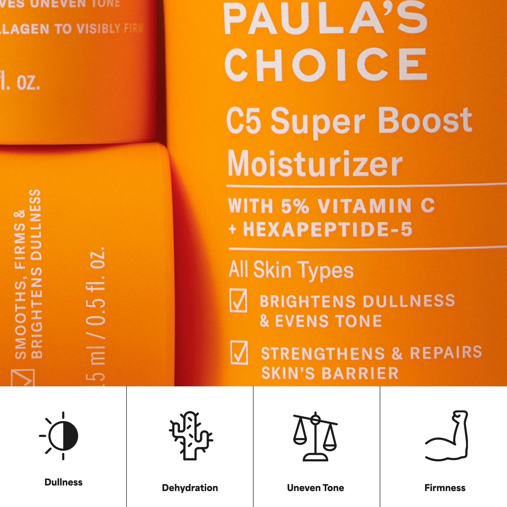 White Smoke Paula's Choice C5 Super Boost Face Moisturizer with 5% Vitamin C & Squalane, Daily Face Lotion for Discoloration, Uneven Tone, Fine Lines & Breakout-Prone Skin, Fragrance-Free, 1.7 Fl Oz