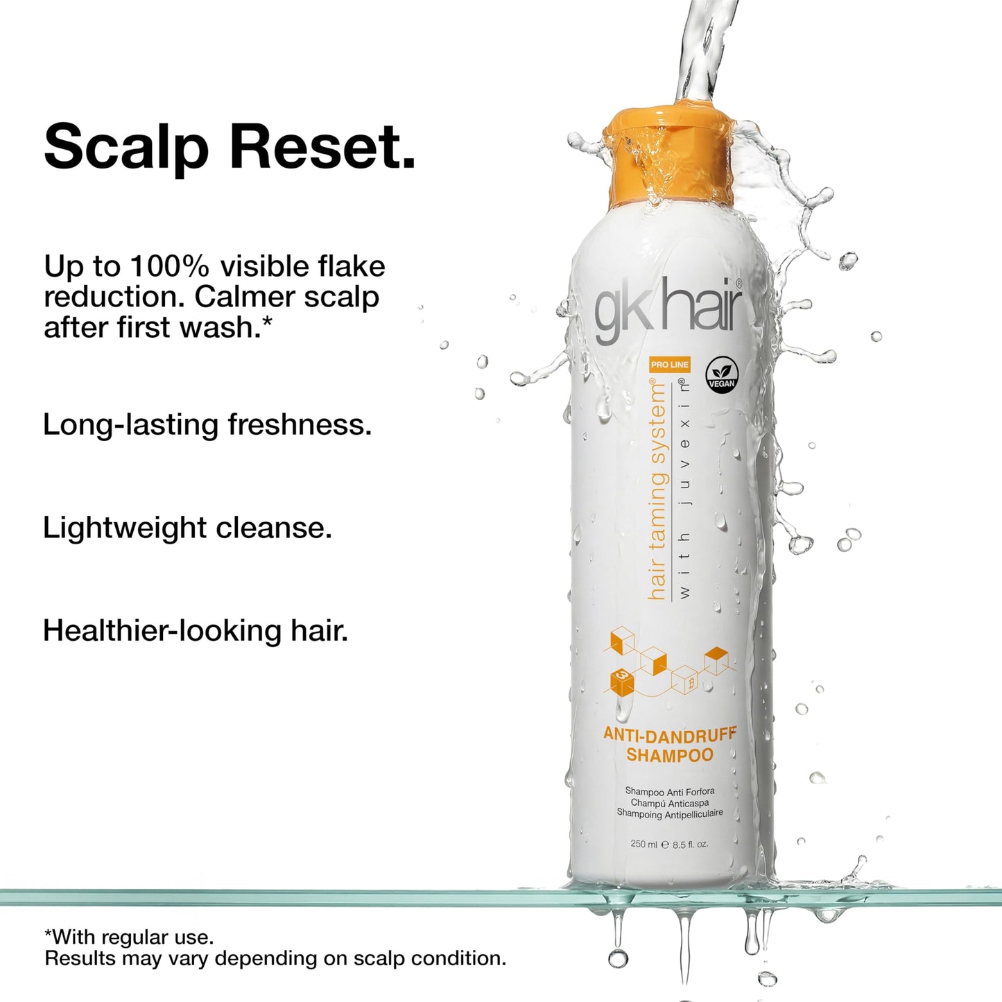 White Smoke GK HAIR Anti-Dandruff Shampoo Leaving Your Scalp Refreshed and Hair Soft, Smooth – Sulfate-Free Shampoo for Dry Damaged Hair for Men and Women 8.5 Fl Oz