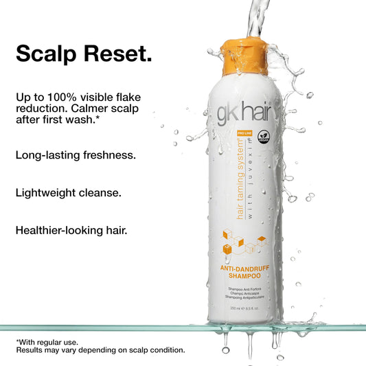 White Smoke GK HAIR Anti-Dandruff Shampoo Leaving Your Scalp Refreshed and Hair Soft, Smooth – Sulfate-Free Shampoo for Dry Damaged Hair for Men and Women 8.5 Fl Oz