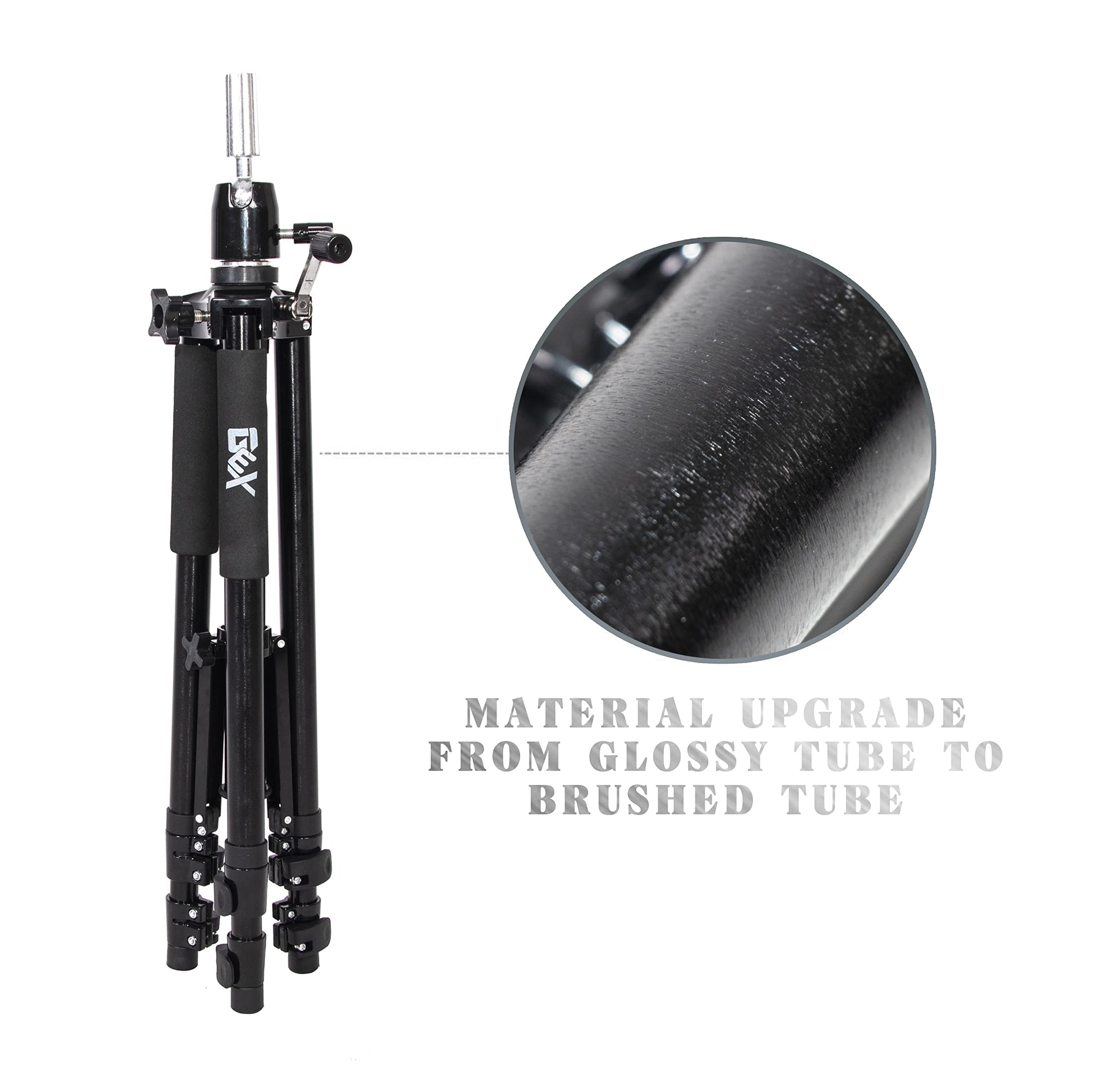 White Smoke GEXWORLDWIDE GEX 63" Heavy Duty Mannequin Tripod Stand for Wig Cosmetology Training Practice Doll Manikin Head Tripod Wig Stand With Travel Bag (Black)