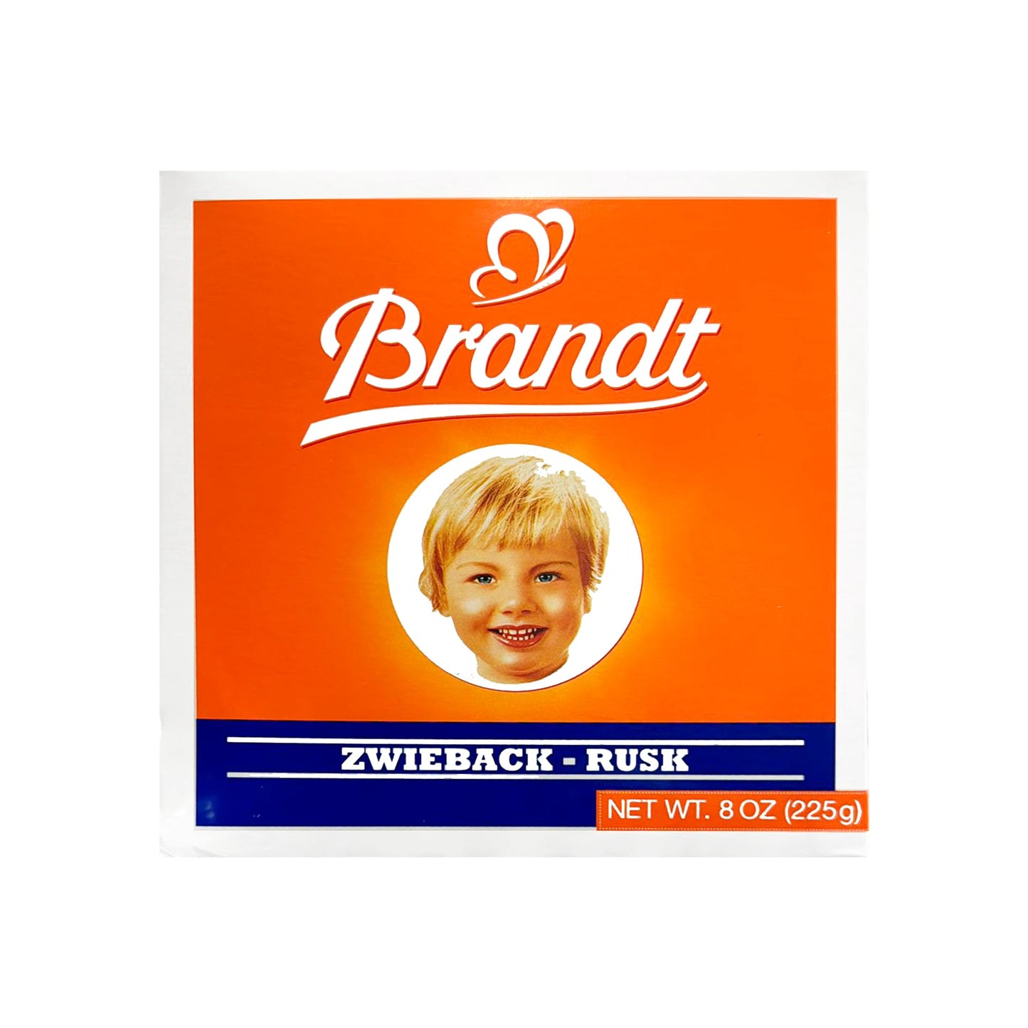 Orange Red Brandt Zwieback Rusk | Sweetened Crispy Bread | Perfect for Teething Children | Enjoy With Sweet or Savory toppings | 8 oz