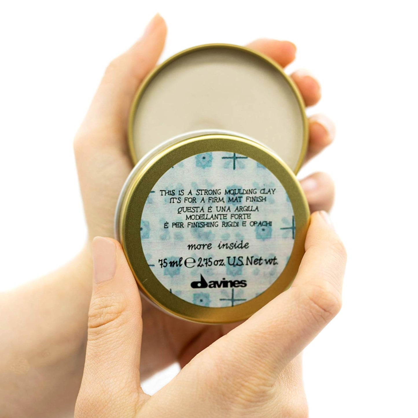 White Smoke Davines This Is A Strong Moulding Clay, Strong Hold Matte Definition - Resistant Clay for Messy Styles - Adds Texture & Separation without Shine, 2.54 Fl Oz