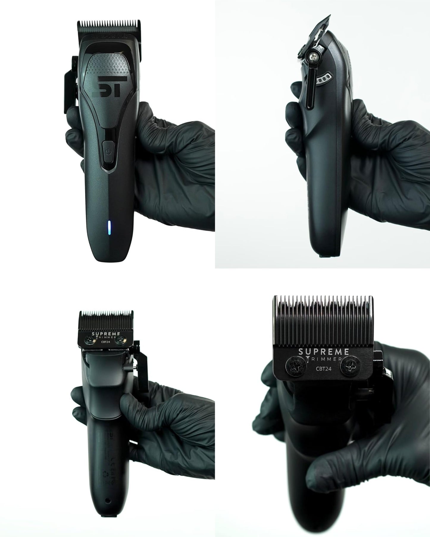 White Smoke Supreme Trimmer Darkstar 72 Clipper with Magnetic Vector Motor | 180 Min Run Time, 9000 RPM Barber Hair Clipper | Low Noise, Professional Clipper DLC Blades | STC72