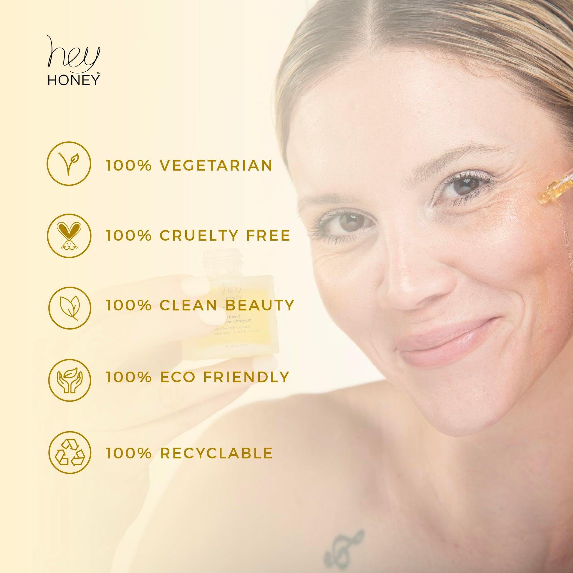 Beige Hey Honey Vitamin C A E Serum Anti Aging Wrinkles Dark Spots Brightening Glow Clean Beauty 1 Oz