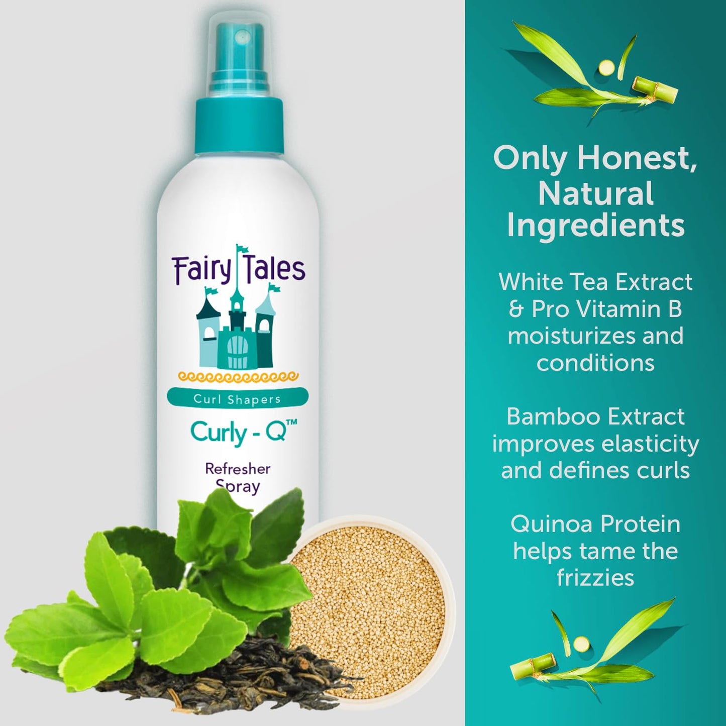 Lavender Fairy Tales Curly-Q Curl Refresher for Kids - Lightweight Spray to Define Curls, Add Bounce and Reduce Frizz - 8oz
