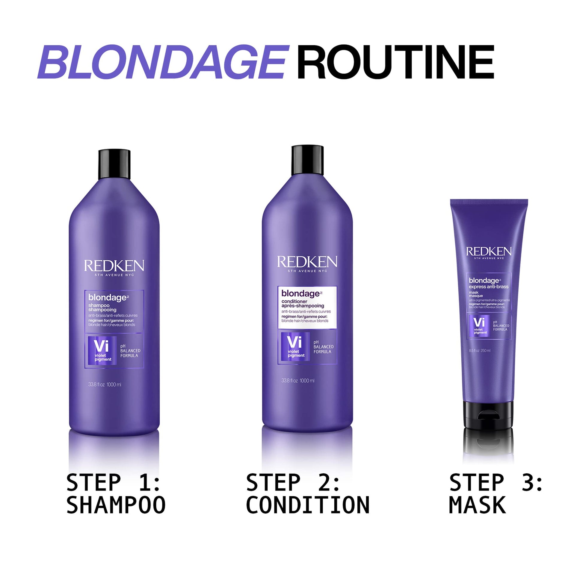 White Smoke Redken Color Extend Blondage Color Depositing Purple Shampoo | For Blonde Hair | Neutralizes Brassy Tones In Blonde Hair | With Salicylic Acid | 33.8 Fl Oz