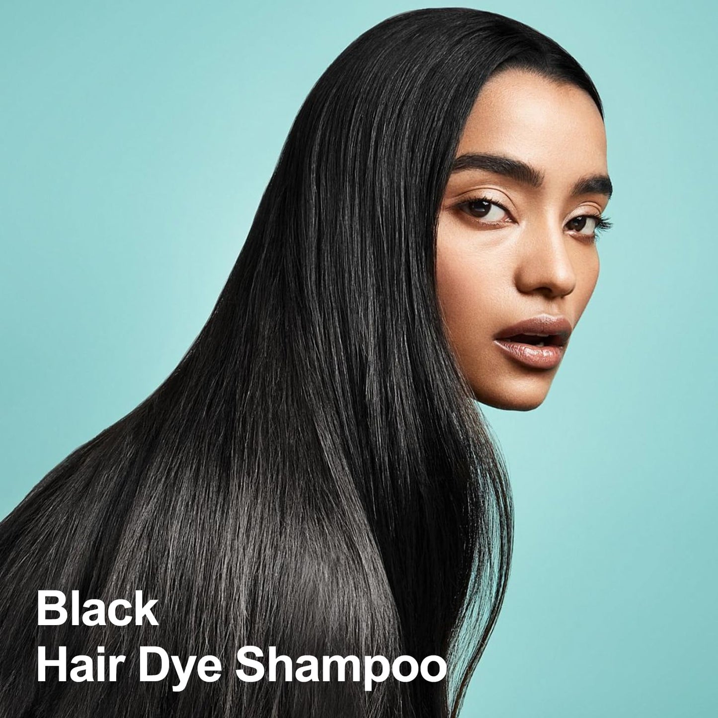 Light Blue Agthyuve 3-in-1 Black Hair Dye Shampoo for Women & Men, 16.9 Fl Oz Instant Hair Color Shampoo 100% Gray Coverage, Semi-Permanent Herbal Hair Dye, Gentle DIY Home Salon (Black)
