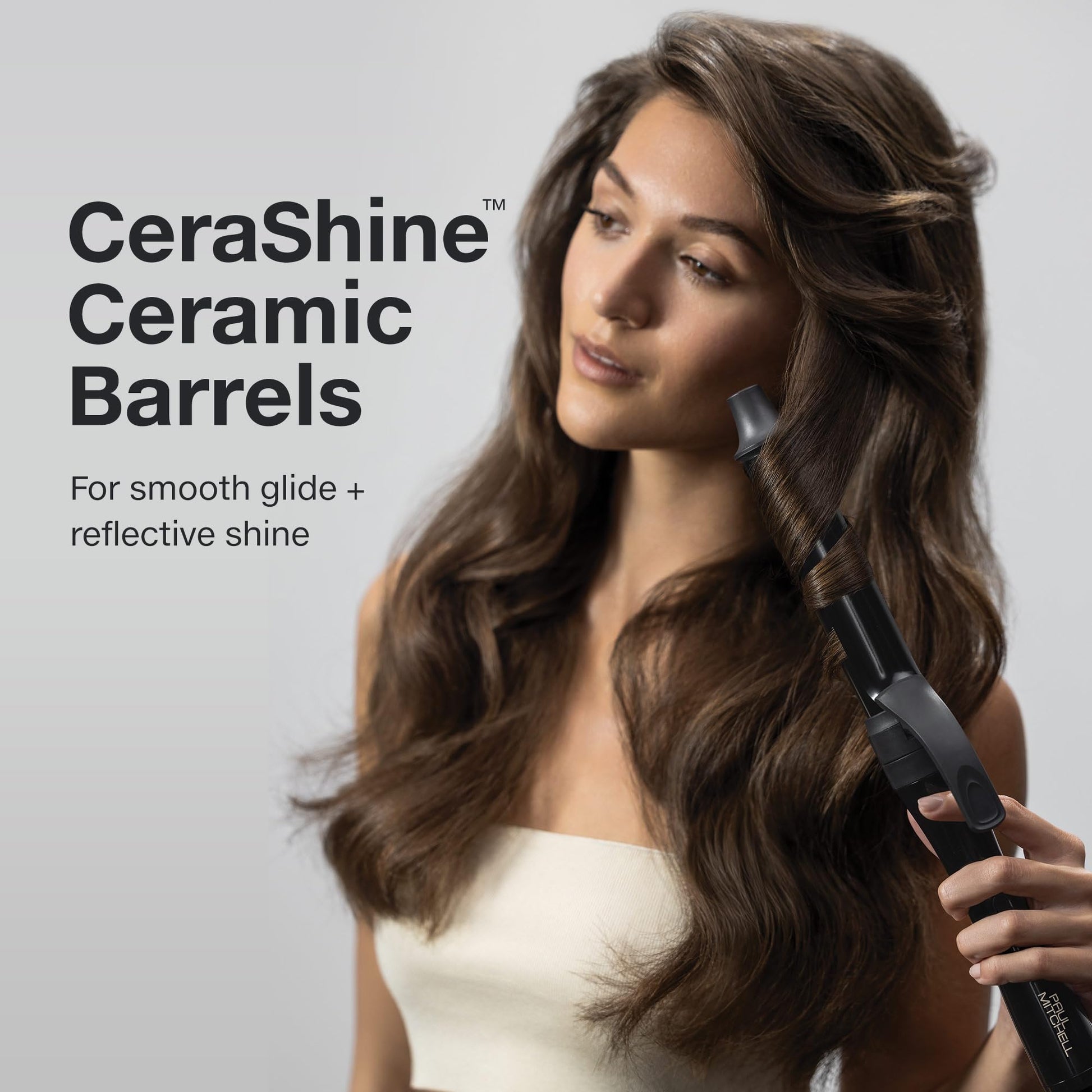 Light Gray Paul Mitchell Clipped 3-in-1 Ceramic Interchangeable Curling Iron, 3 Clip Barrels for Multiple Hairstyles