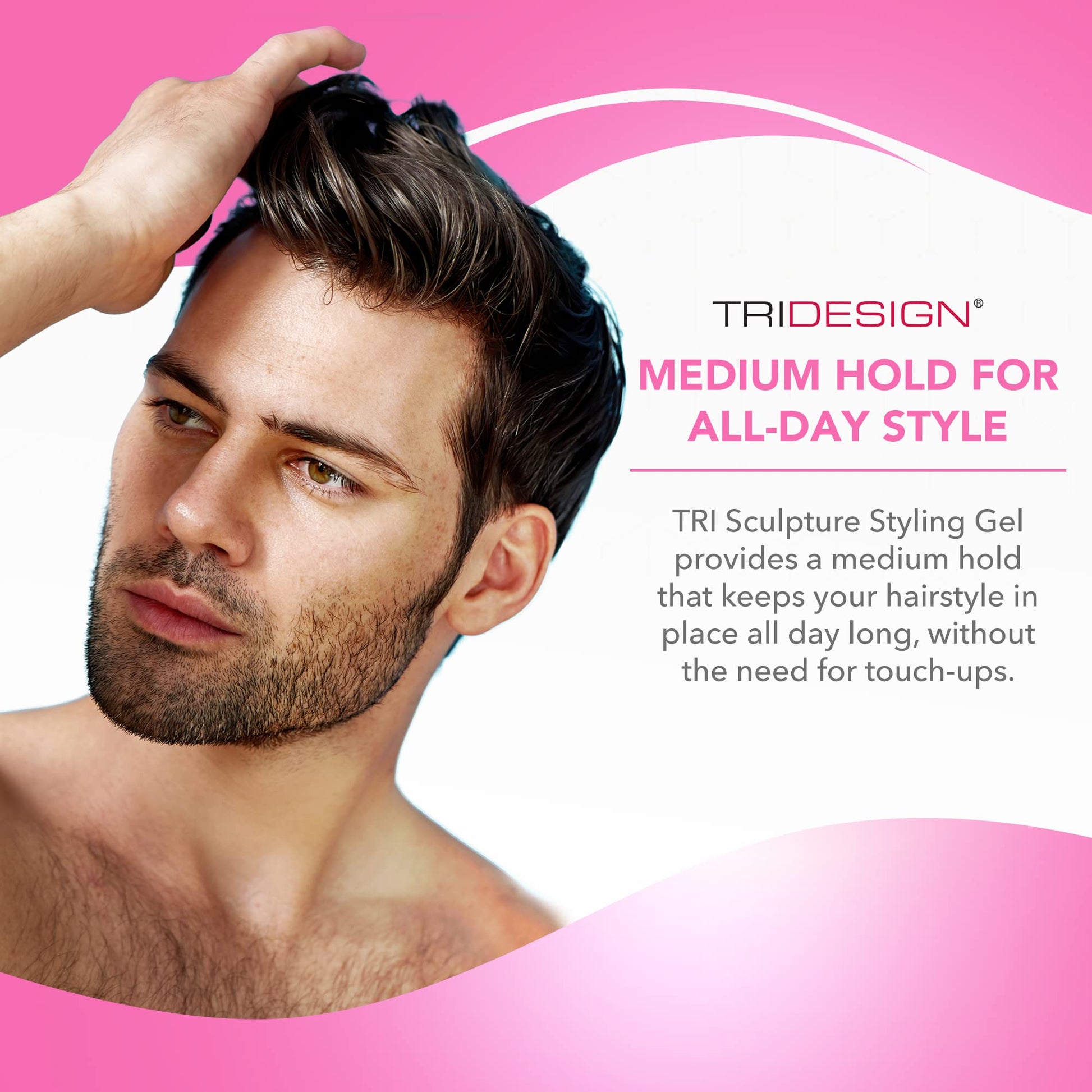 White Smoke TRIDESIGN Hair Styling Gel, 32 oz - Medium Hold with Shine for Men and Women