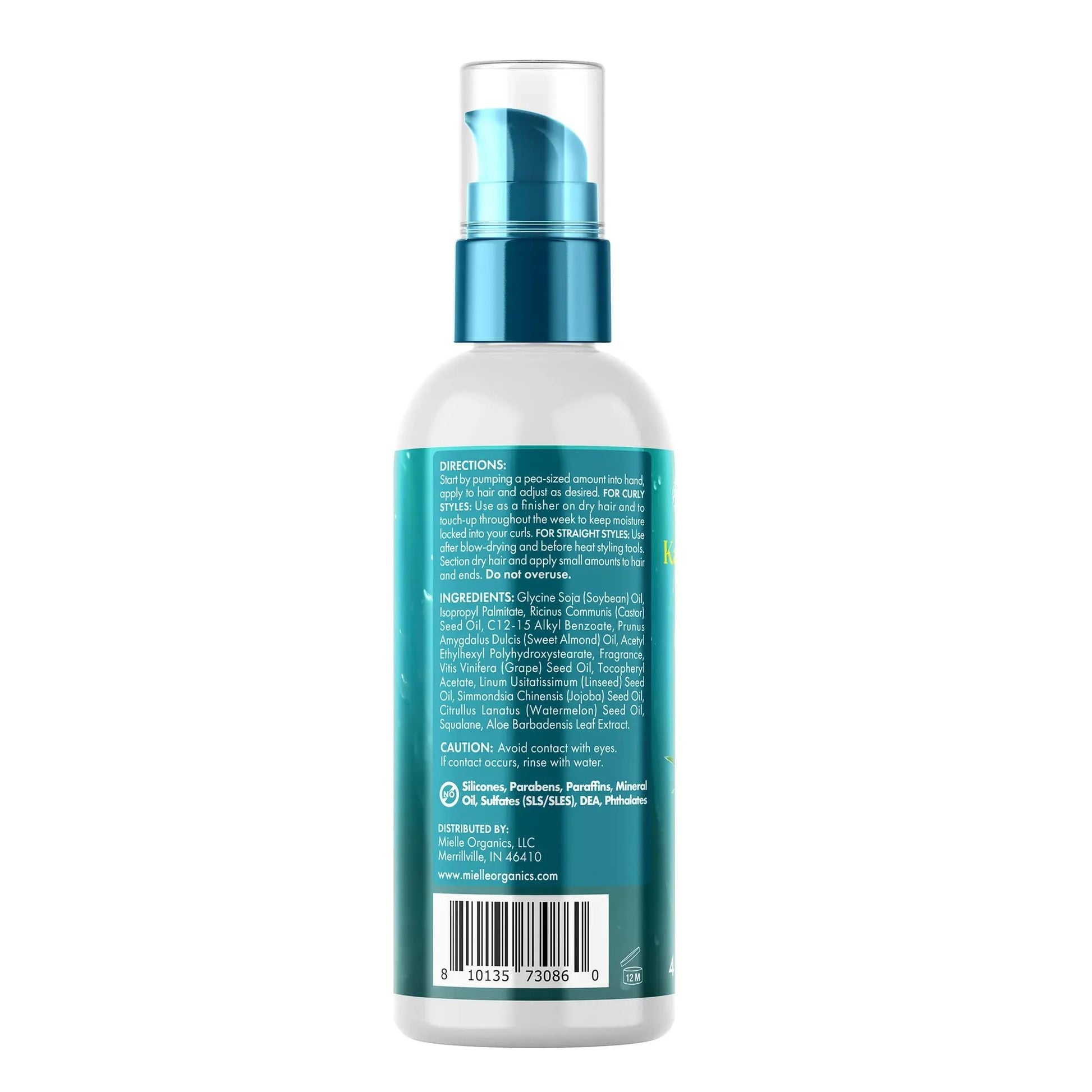 White Smoke Mielle Organics Weightless Hair Oil, Kalahari Melon & Aloe Vera Deep Long-Lasting Hydration Hair Treatment for Dry, Curly and Textured Hair, Lightweight, Non-Greasy Formula, 4 Ounce