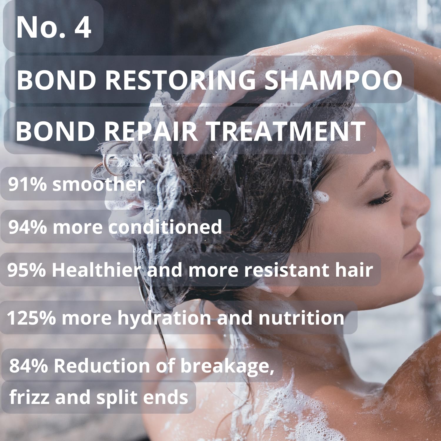 Dark Gray BEAUTY PLEX No. 4 - Shampoo for Thinning Hair for Women | Bond Repair | Strengthens, Nourishes, Moisturizes & Repairs Hair Structure. 450ml. (15.2 oz)