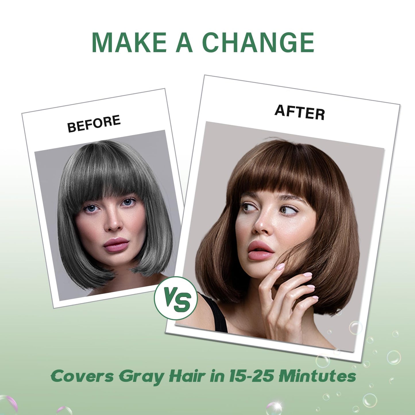 White Smoke Fvquhvo Natural Instant 3 in 1 Hair Color Dye Shampoo for Gray Hair - Men & Women, Long Lasting Dark Brown