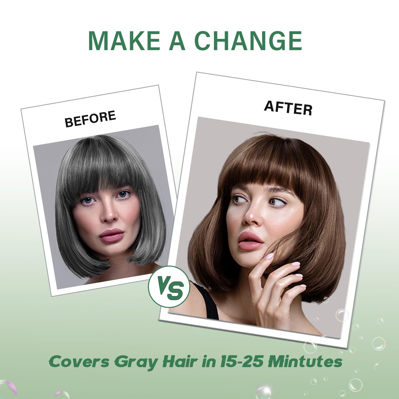 White Smoke Fvquhvo Natural Instant 3 in 1 Hair Color Dye Shampoo for Gray Hair - Men & Women, Long Lasting Dark Brown
