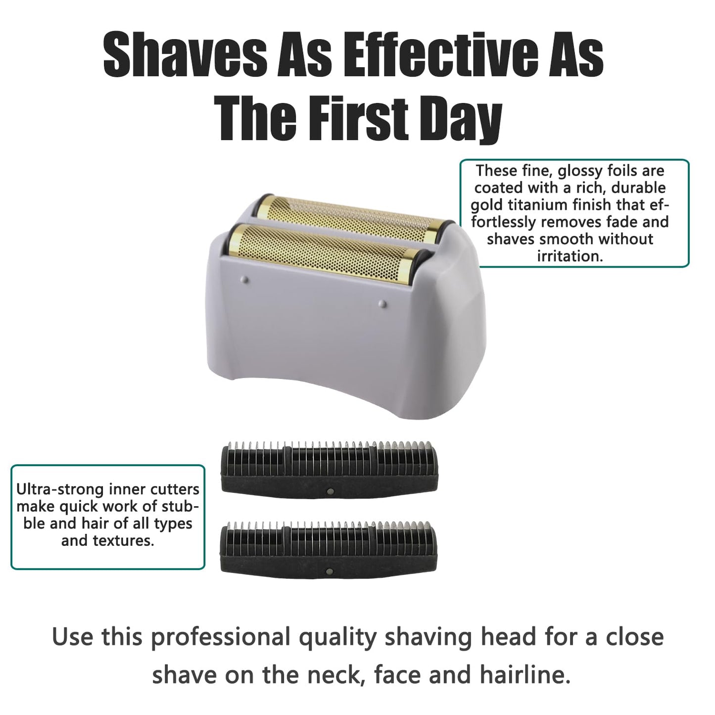 White Smoke Replacement Foil Compatible with andis Foil Shaver TS-1 TS-2 17235 17150 17200, Replacement Head & Blades Compatible with andis TS-1 17235 TS-2 Pro Foil Lithium Titanium Foil Shaver, Gray - 2 Pack